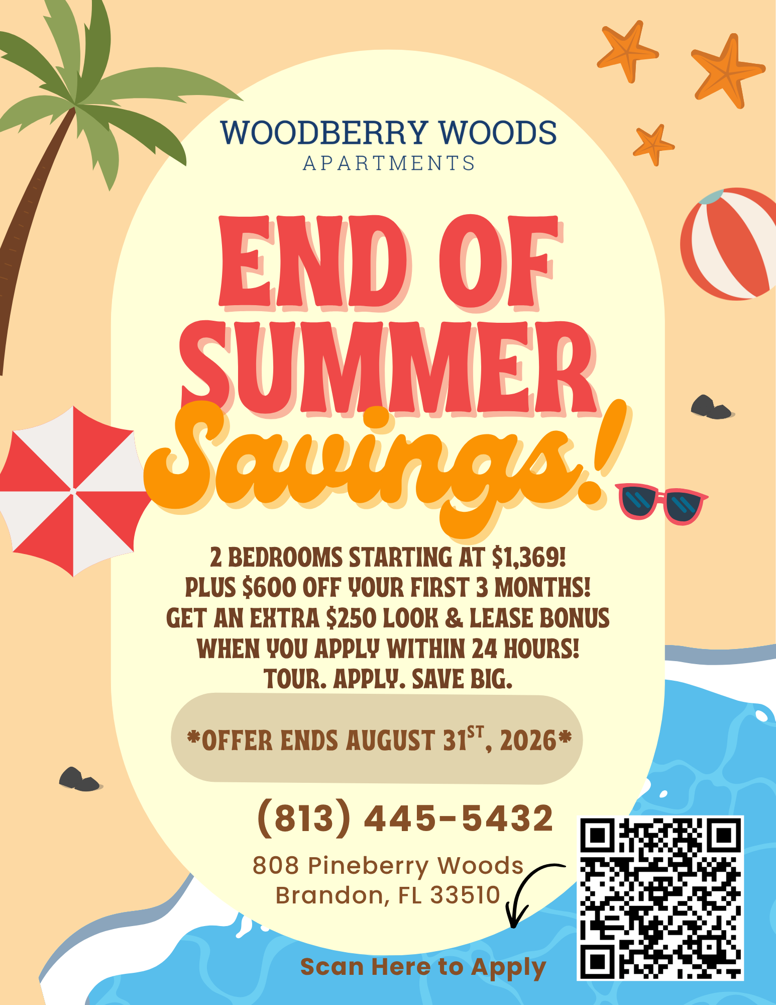end of summer sale flyer for woodberry
