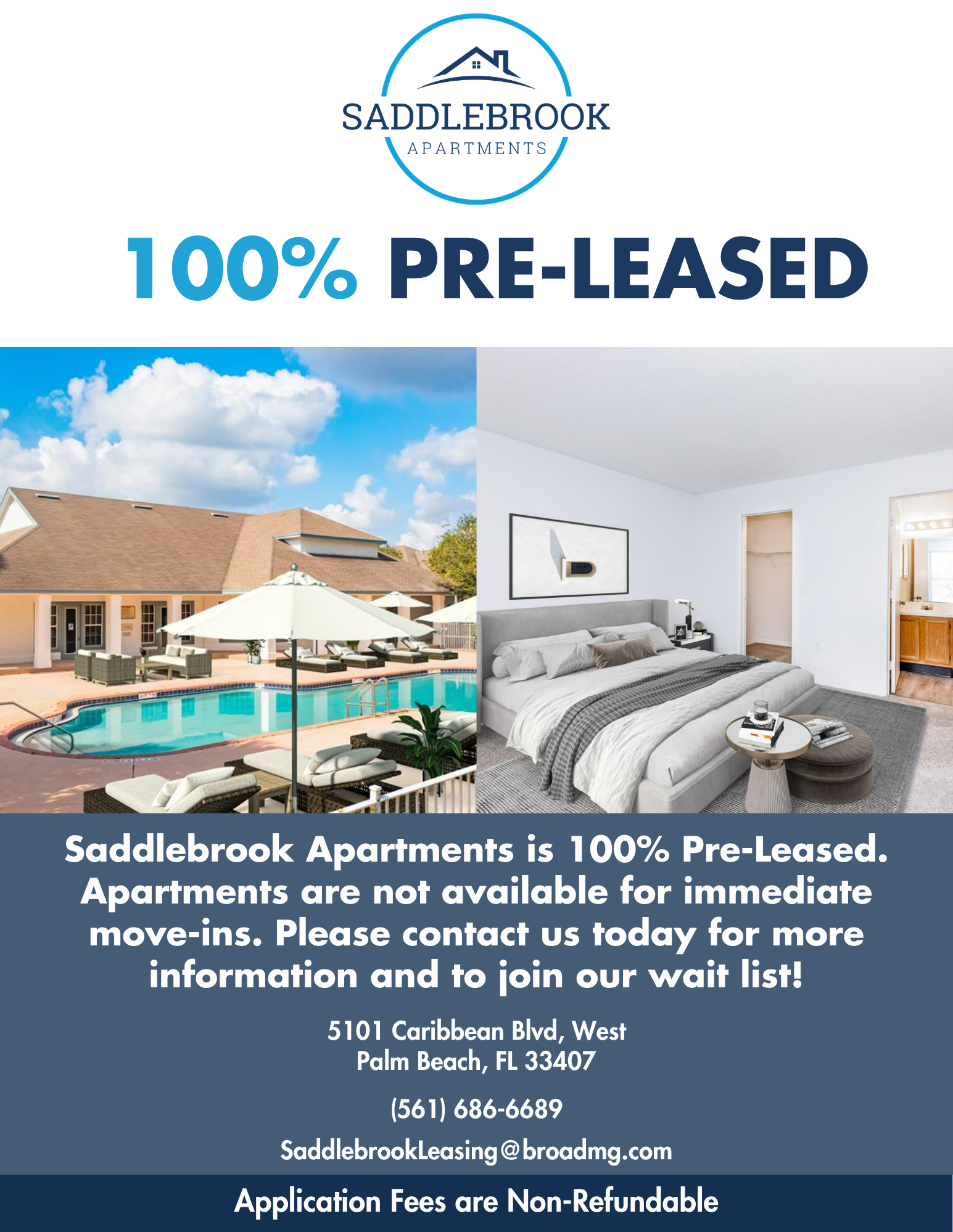 saddlebrook 100% pre-leased flyer